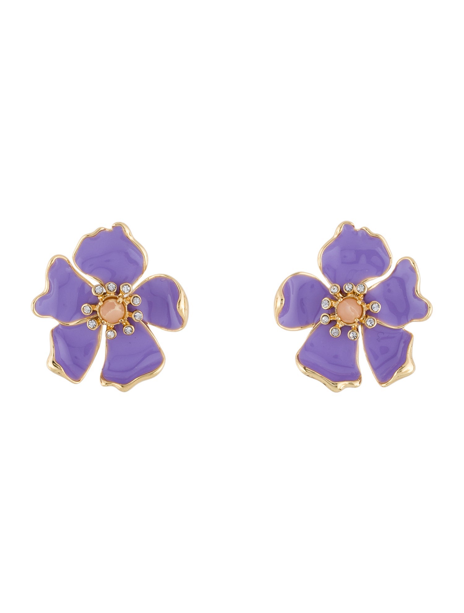Mignonne Gavigan Crystal & Enamel Elodie Flora Stud Earrings