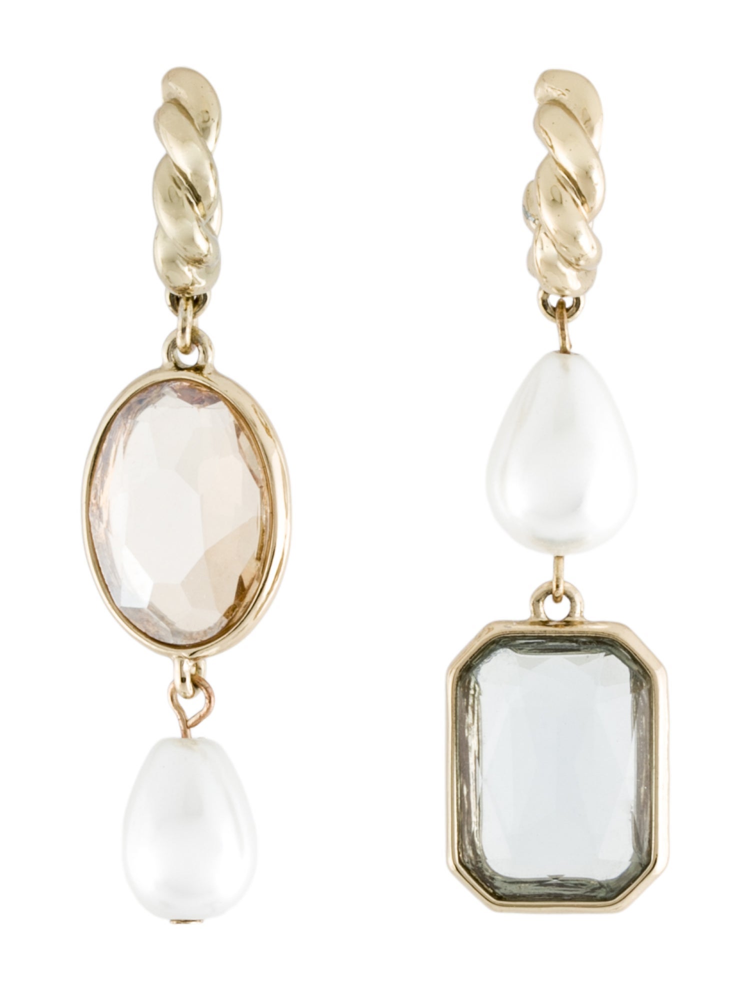 Mignonne Gavigan Faux Pearl & Crystal Mismatch 'Leonie' Drop Earrings