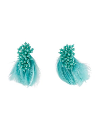 Mignonne Gavigan Bead & Feather Drop Earrings