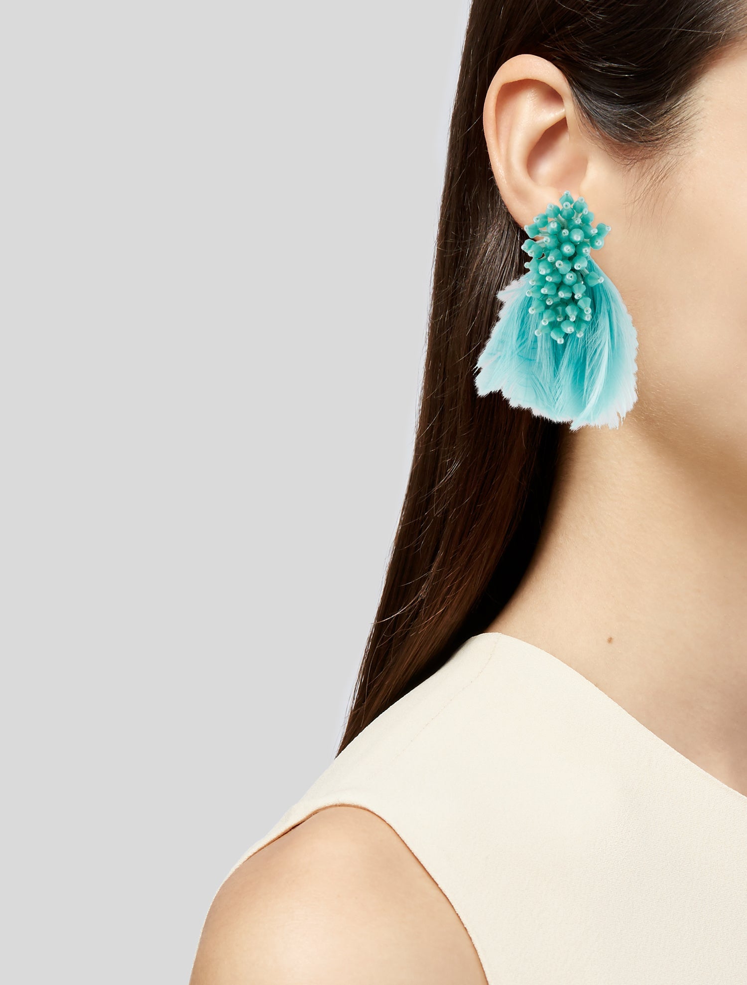 Mignonne Gavigan Bead & Feather Drop Earrings