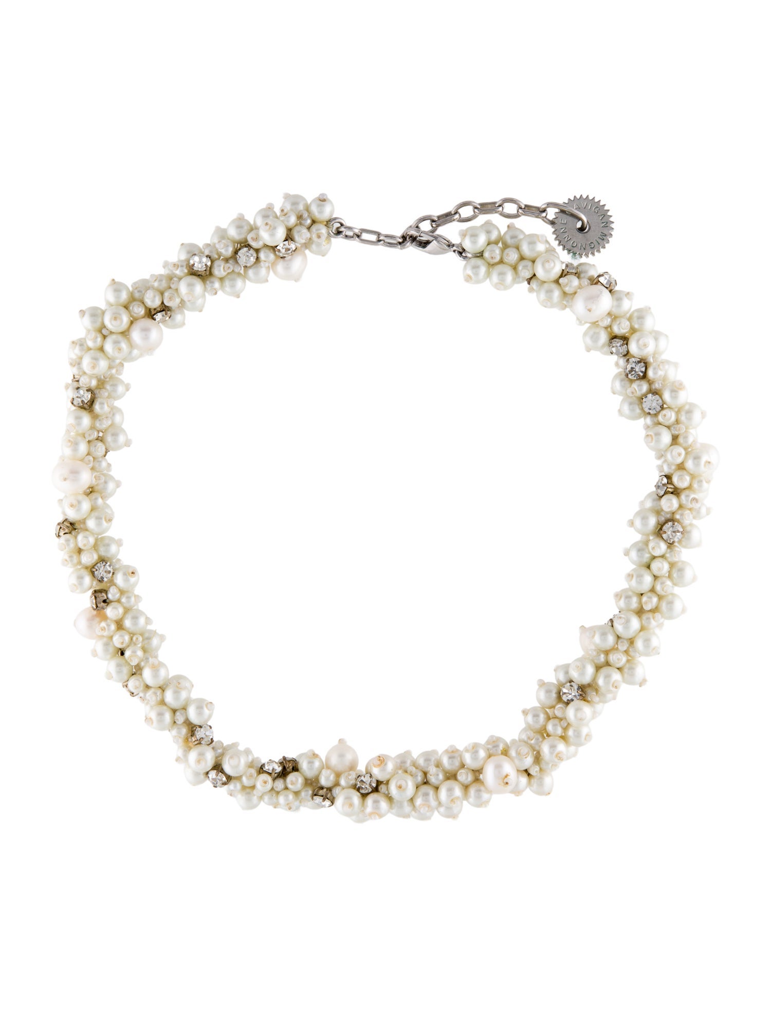 Mignonne Gavigan Faux Pearl & Crystal Choker Necklace