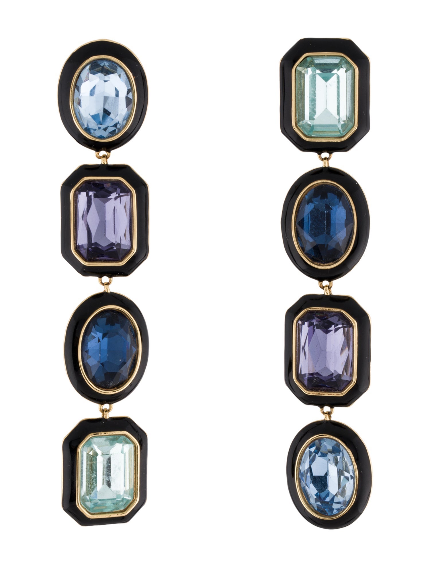 Mignonne Gavigan Crystal & Enamel Francesca Lux Drop Earrings