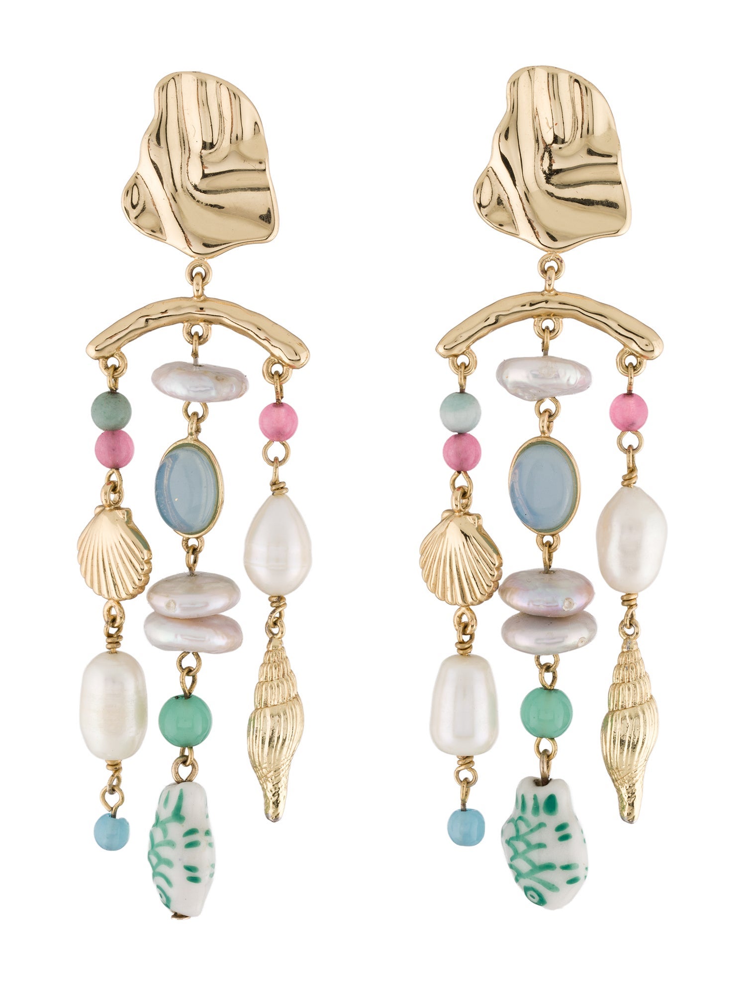 Mignonne Gavigan Crystal & Pearl Chandelier Earrings