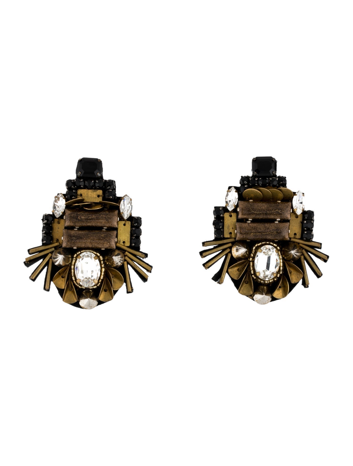 Mignonne Gavigan Crystal, Sequin & Leather Beaded Heather Chandelier Earrings