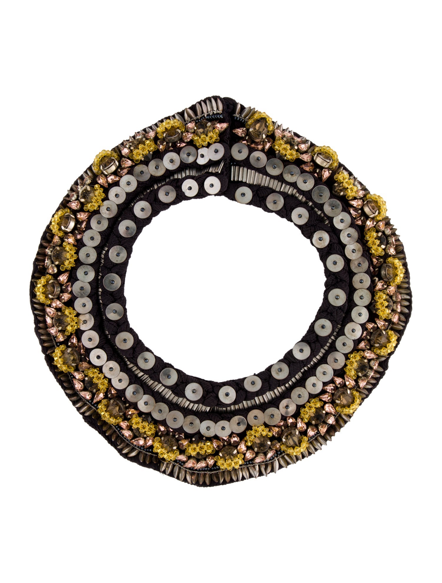 Mignonne Gavigan Crystal & Fabric Collar Necklace