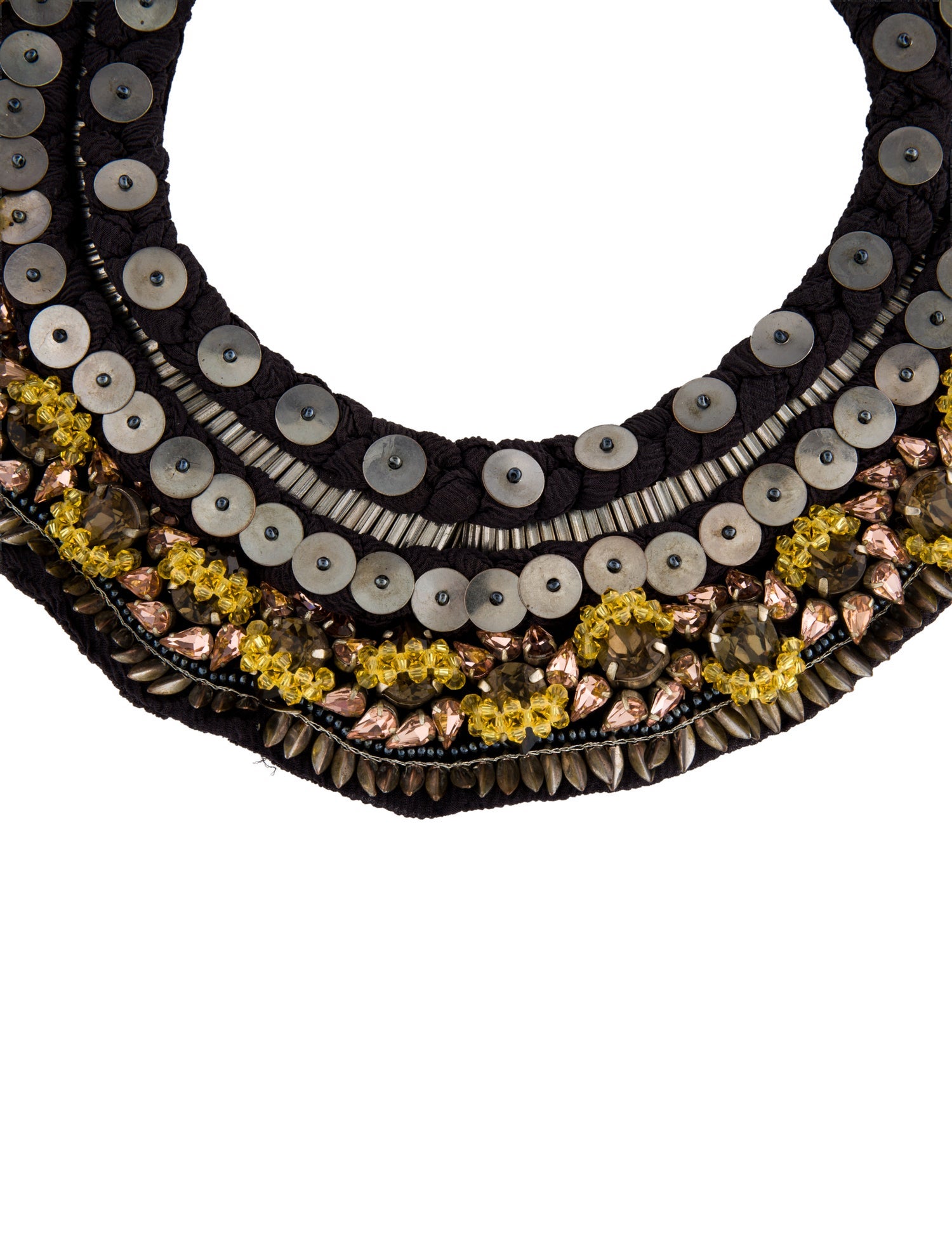 Mignonne Gavigan Crystal & Fabric Collar Necklace