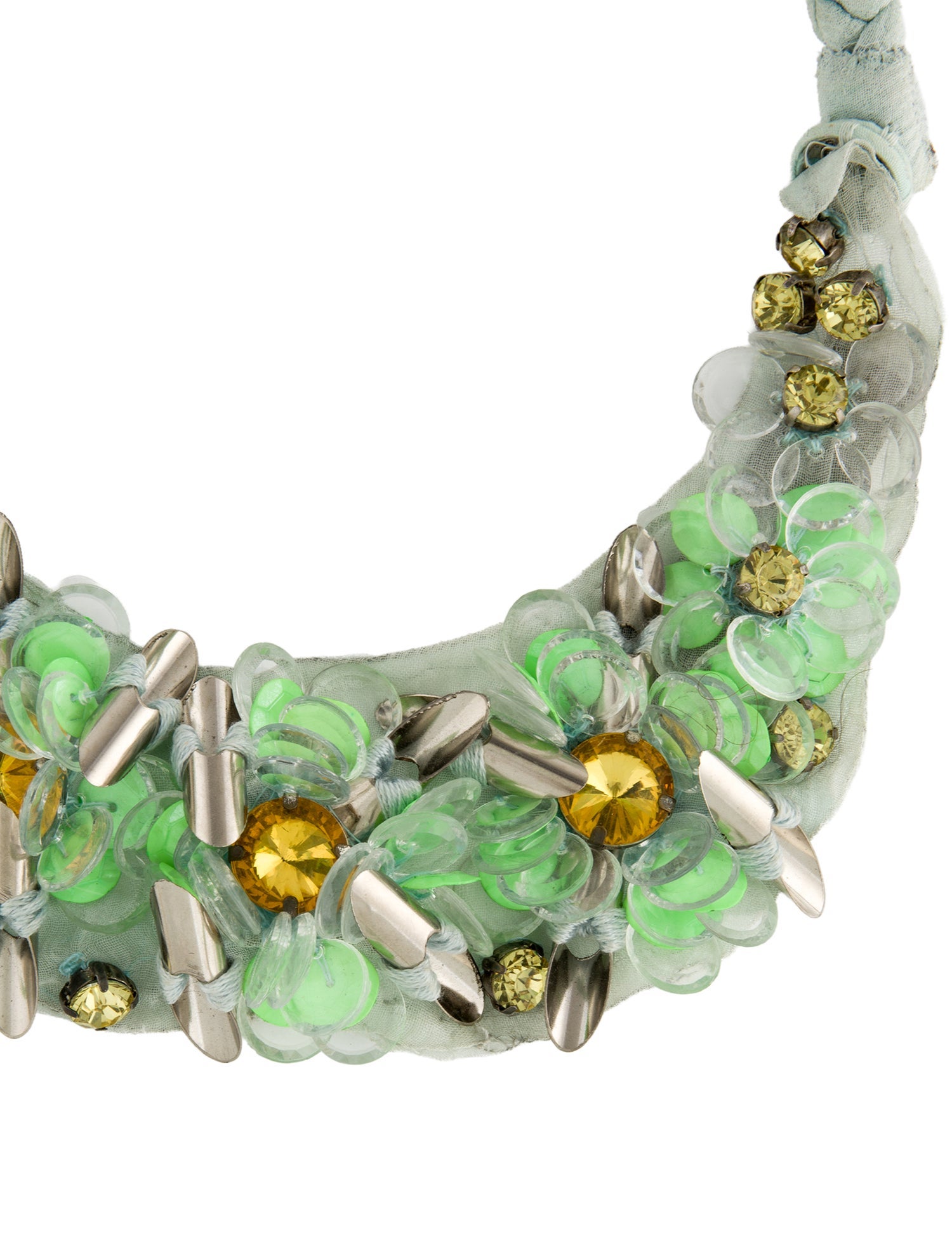 Mignonne Gavigan Crystal & Fabric Collar Necklace