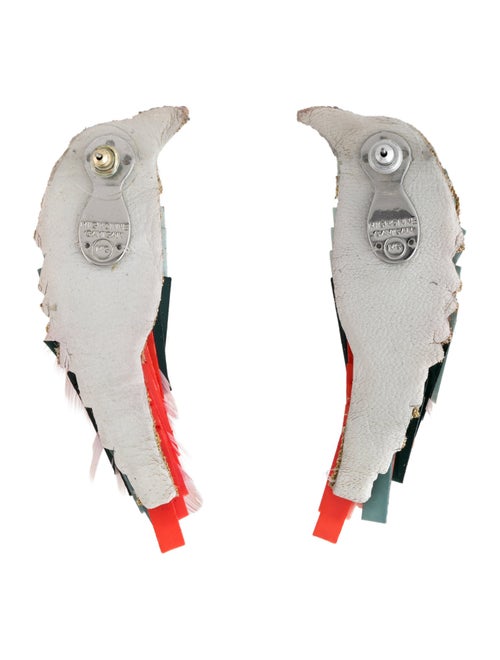 Mignonne Gavigan Bead, Sequins & Leather Bird Drop Earrings