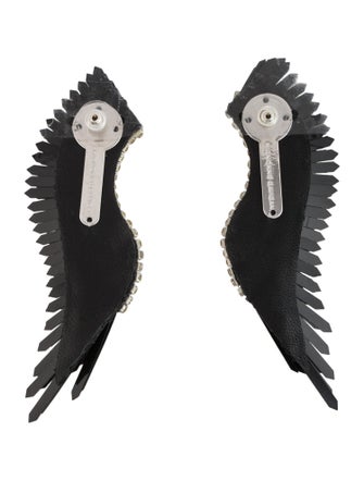 Mignonne Gavigan Crystal,Leather & Sequins Mega Madeline Winged Drop Earrings