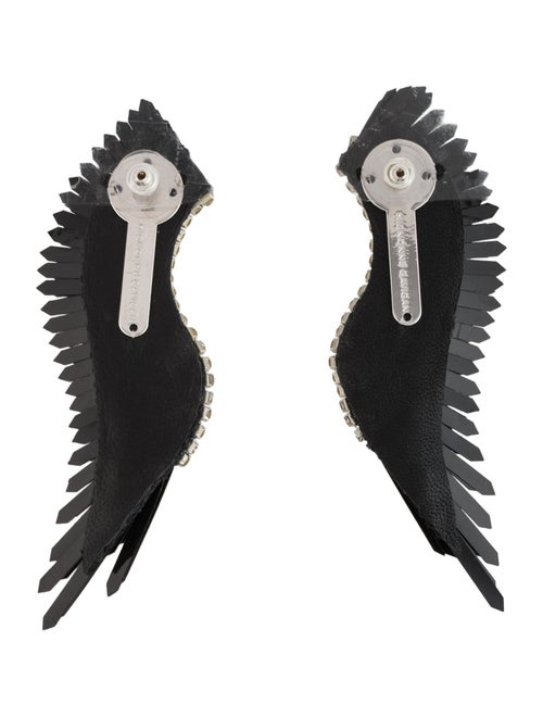 Mignonne Gavigan Crystal,Leather & Sequins Mega Madeline Winged Drop Earrings