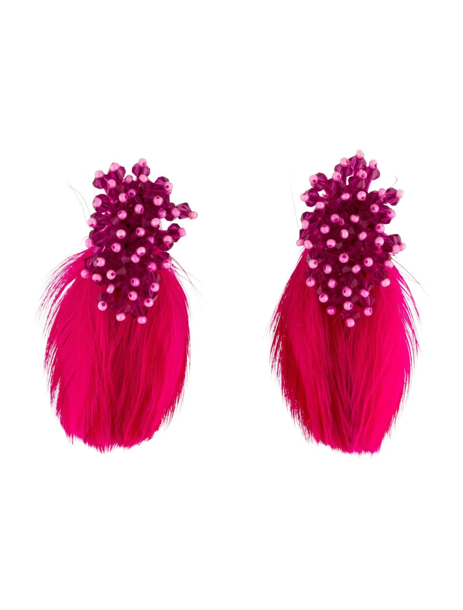 Mignonne Gavigan Leather, Feather & Bead Delaney Drop Earrings