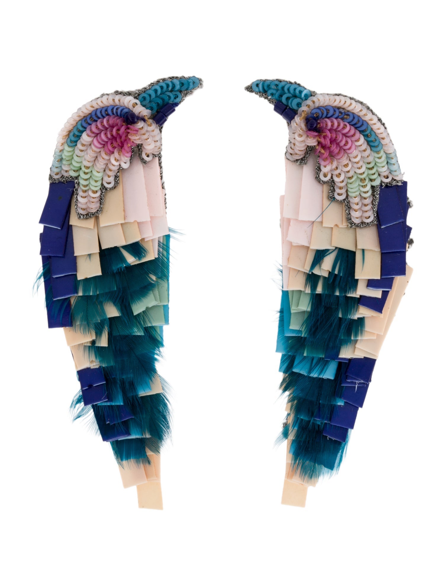 Mignonne Gavigan Bead & Sequins Bird Statement Drop Earrings