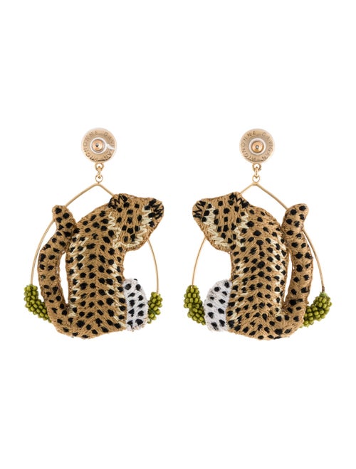 Mignonne Gavigan Bead & Thread Leopard Swing Drop Earrings