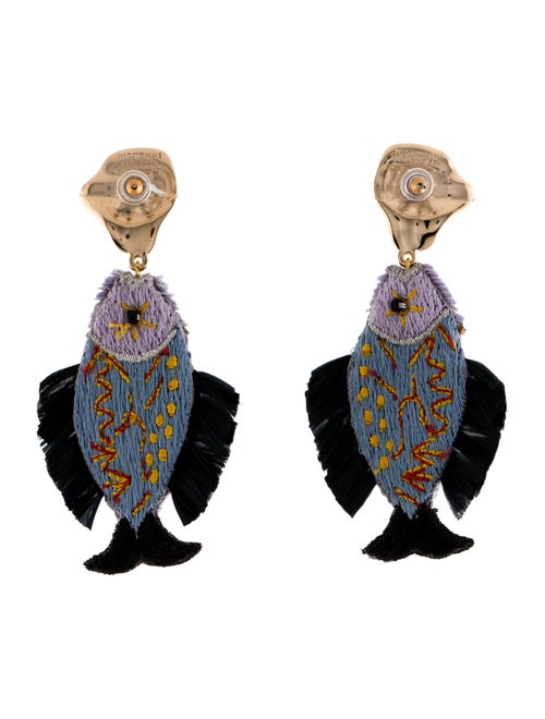 Mignonne Gavigan Crystal, Bead & Sequins Dangling Fish Earrings