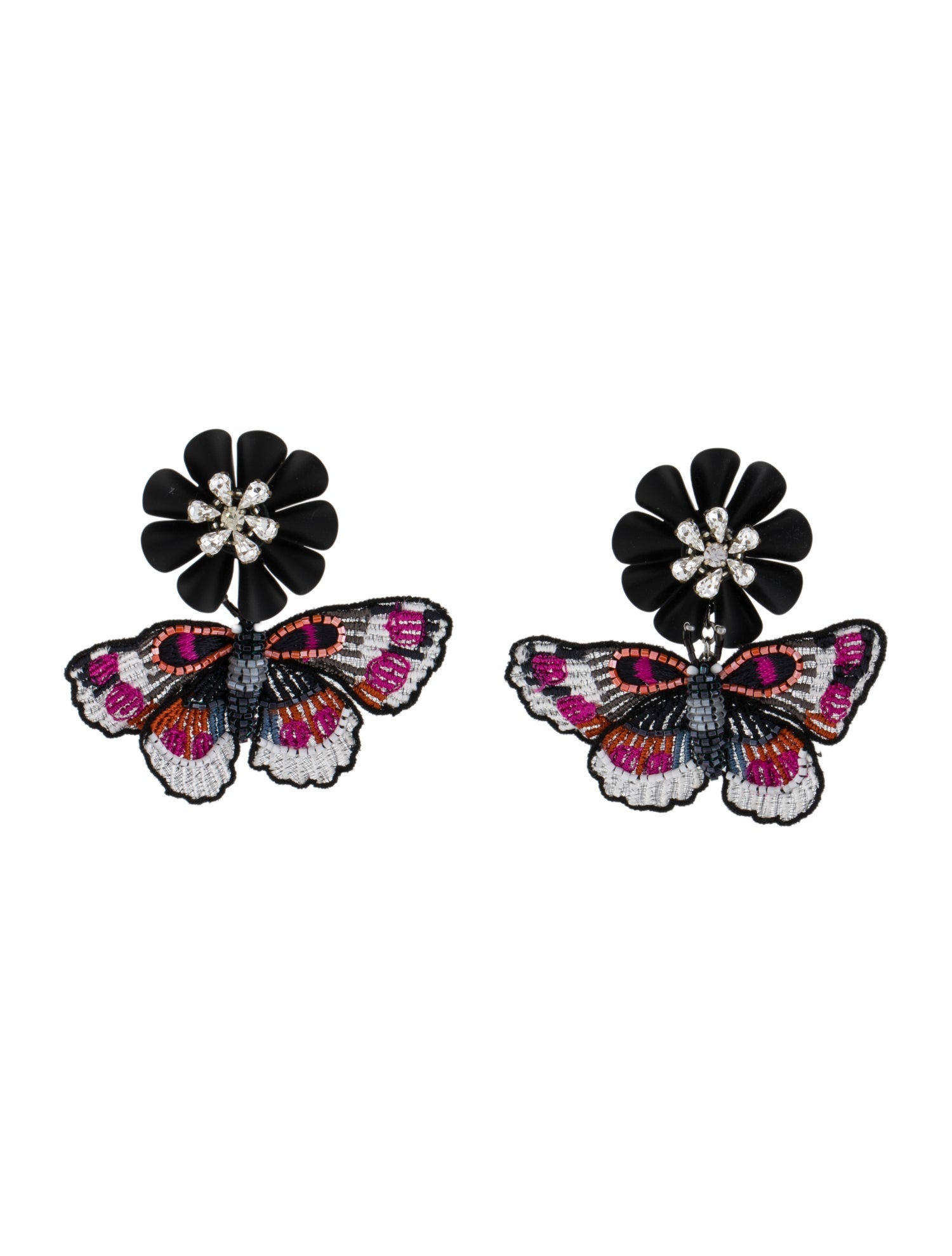 Mignonne Gavigan Crystal & Bead Moth Drop Earrings
