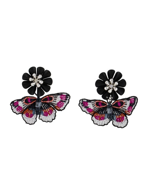 Mignonne Gavigan Crystal & Bead Moth Drop Earrings