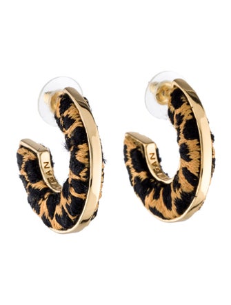 Mignonne Gavigan Thread Mini Leopard Hoop Earrings