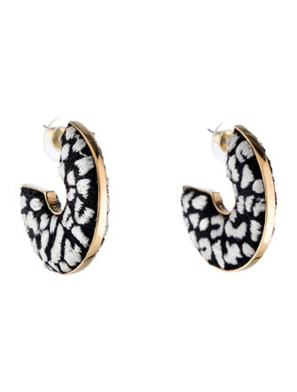 Mignonne Gavigan Thread Leopard Mega Hoop Earrings