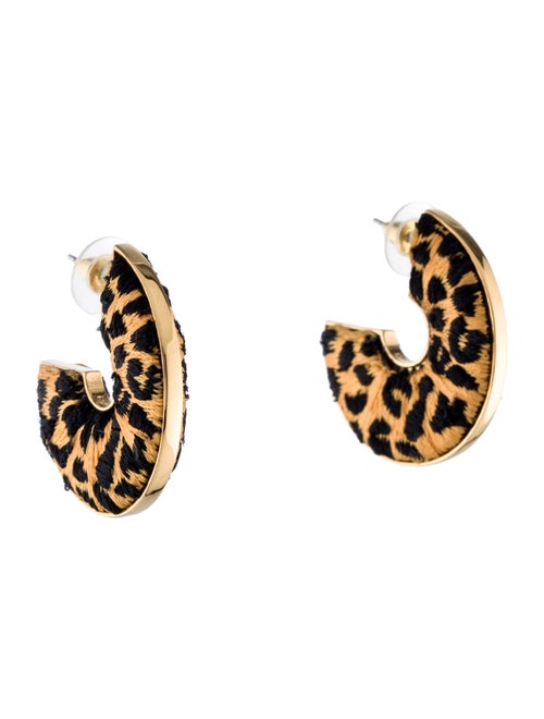 Mignonne Gavigan Thread Mini Leopard Hoop Earrings