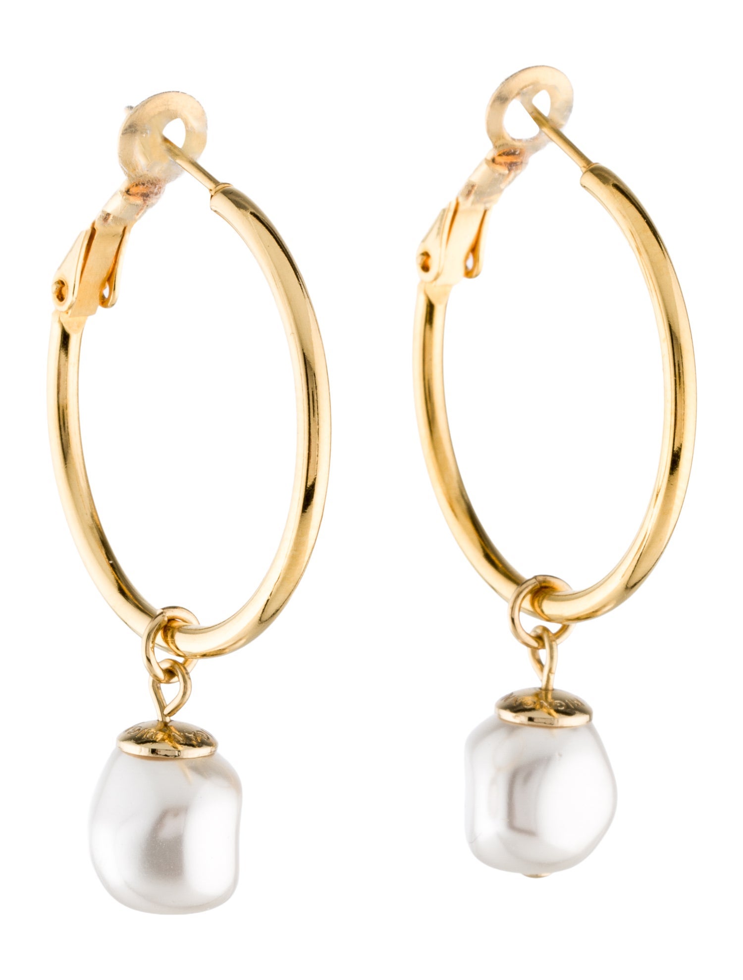 Mignonne Gavigan Faux Pearl Hoop Earrings