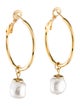 Mignonne Gavigan Faux Pearl Hoop Earrings