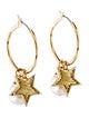 Mignonne Gavigan Faux Pearl Star Hoop Earrings