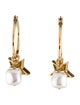 Mignonne Gavigan Faux Pearl Star Hoop Earrings