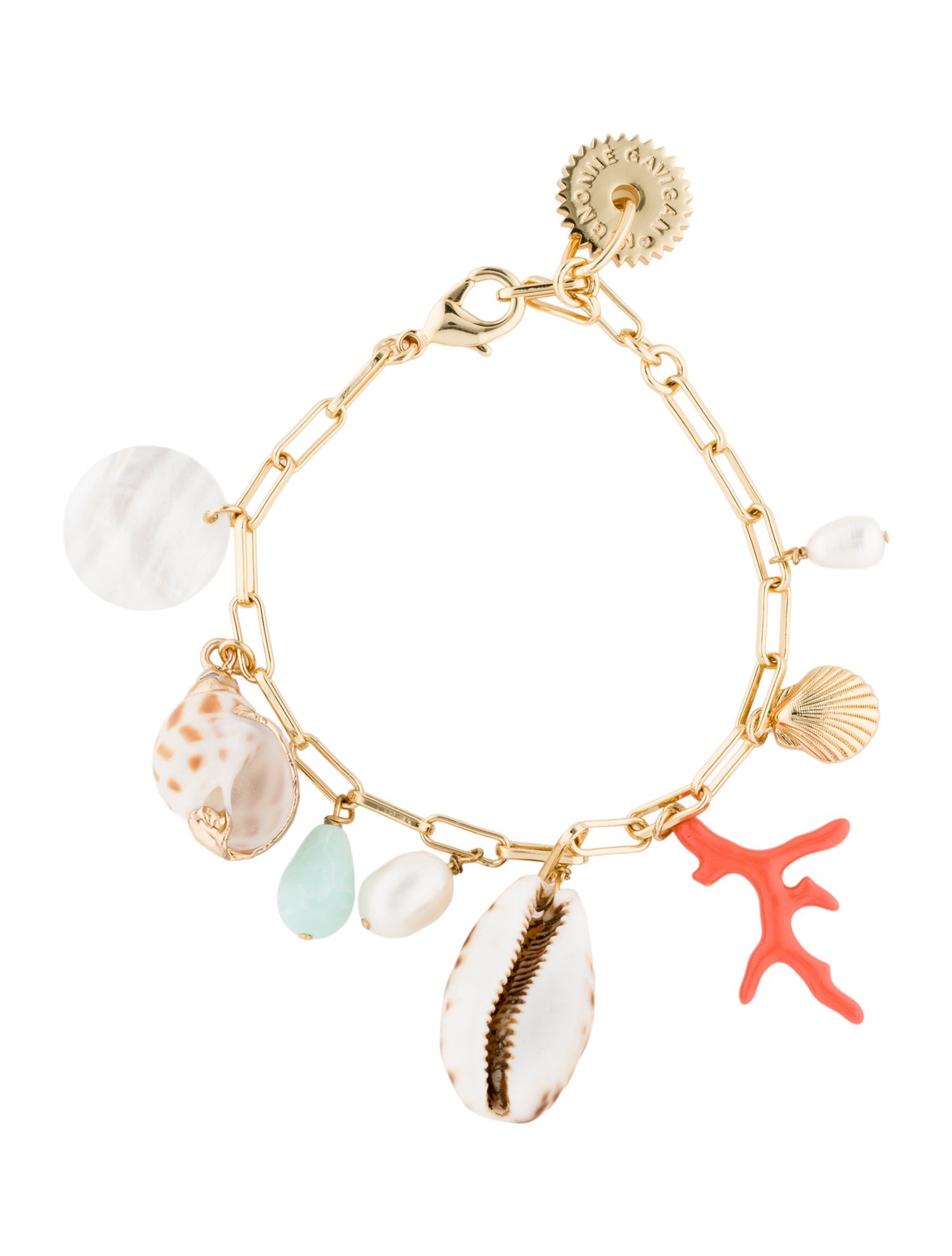 Mignonne Gavigan Mother Of Pearl, Pearl & Shell Charm Bracelet