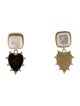Mignonne Gavigan Mother Of Pearl & Crystal Heart Drop Earrings