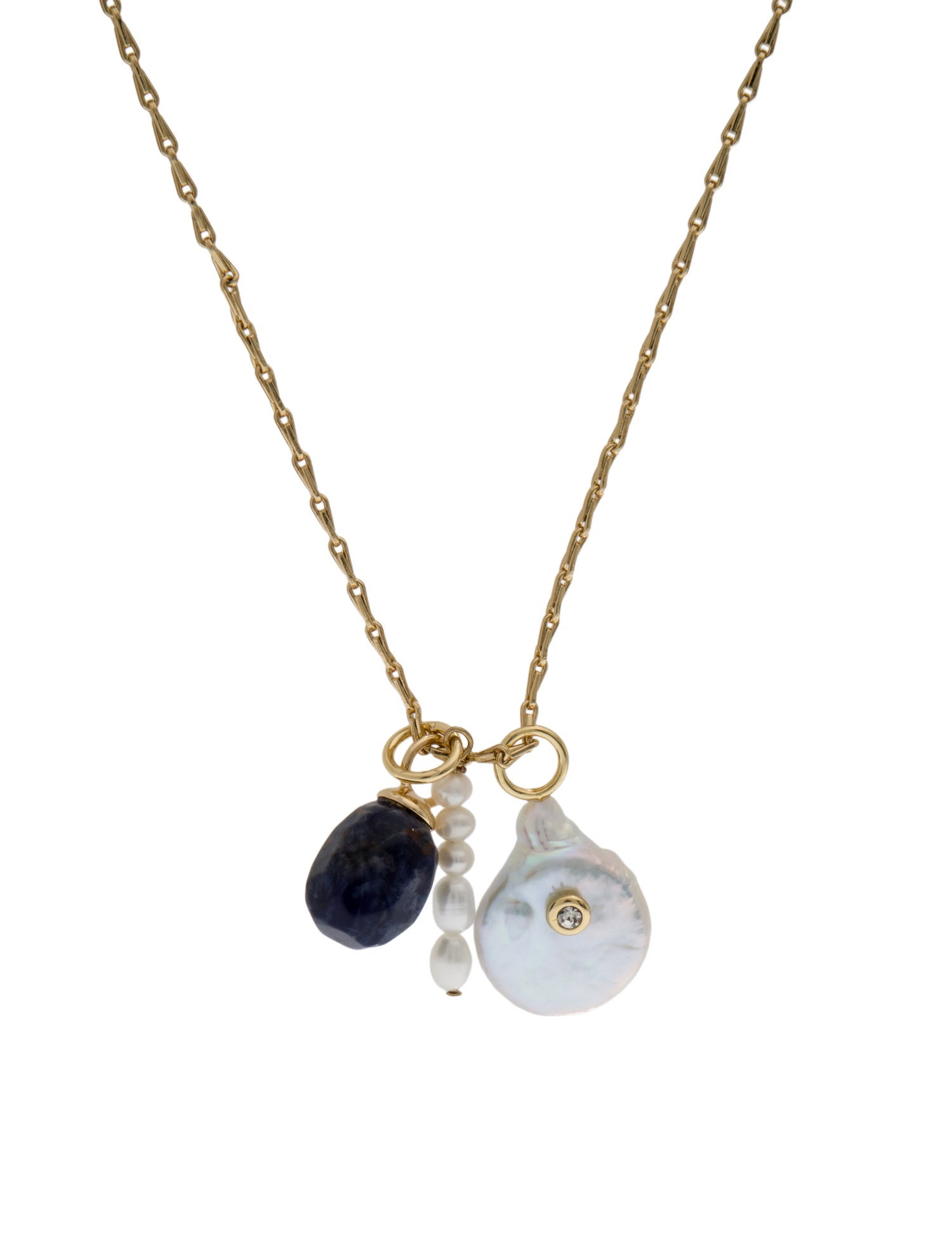Mignonne Gavigan Pearl, Mother of Pearl & Crystal Charm Pendant Necklace