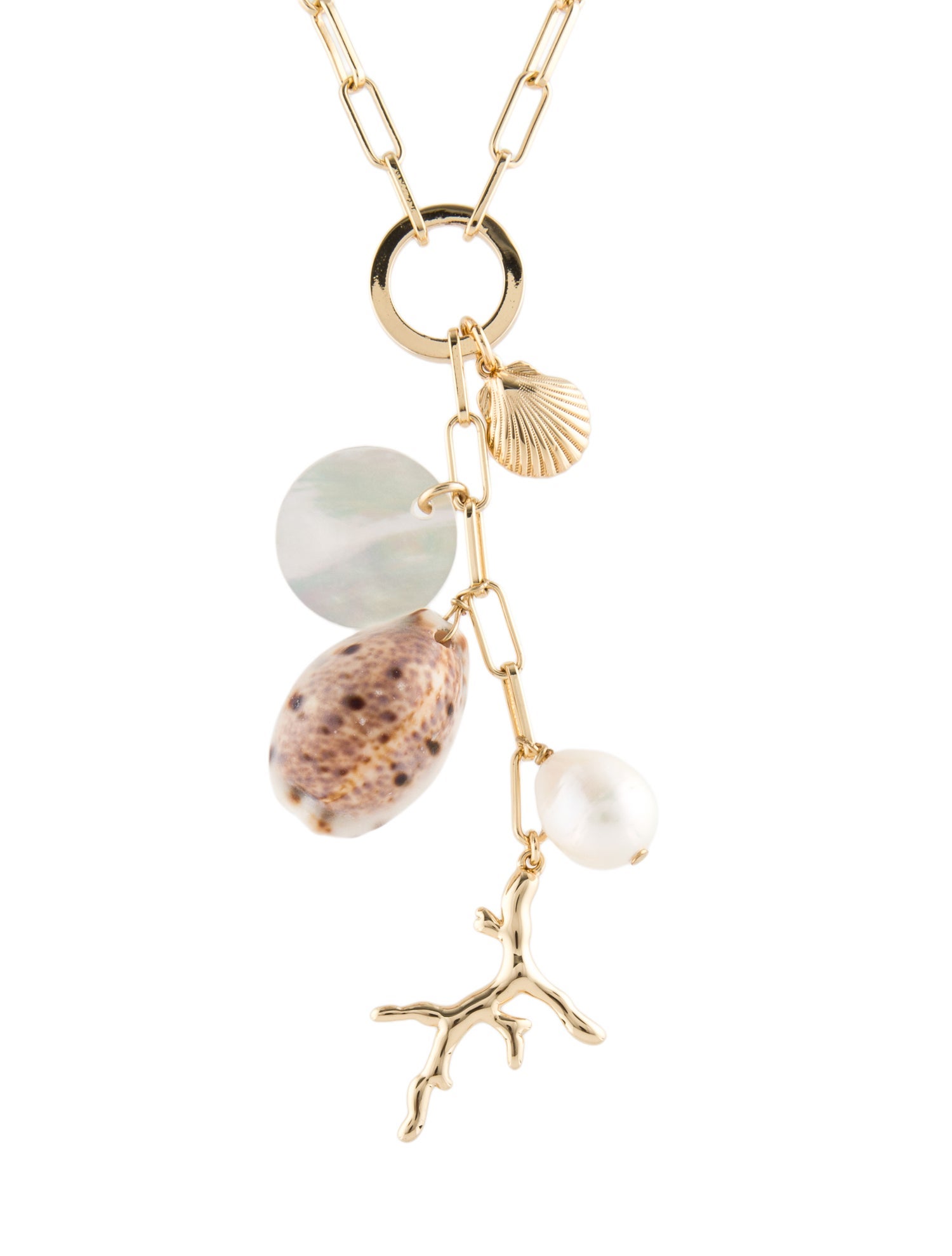 Mignonne Gavigan Pearl & Mother Of Pearl Coraline Lavalier Necklace