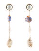 Mignonne Gavigan Pearl, Ceramic & Shell Amani Linear Drop Earrings