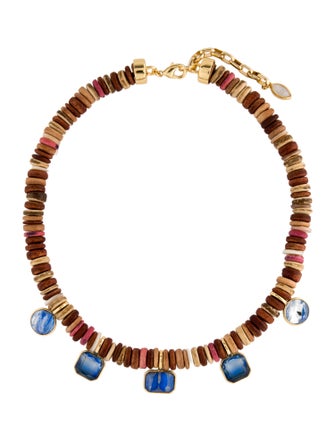 Mignonne Gavigan Mother Of Pearl Crystal & Bead Collar Necklace