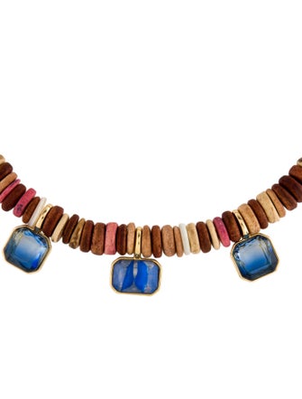 Mignonne Gavigan Mother Of Pearl Crystal & Bead Collar Necklace