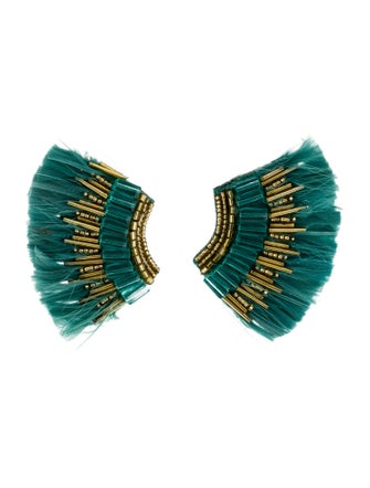 Mignonne Gavigan Feather, Bead & Leather Drop Earrings