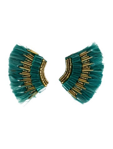 Mignonne Gavigan Drop Feather, Bead & Leather Earrings