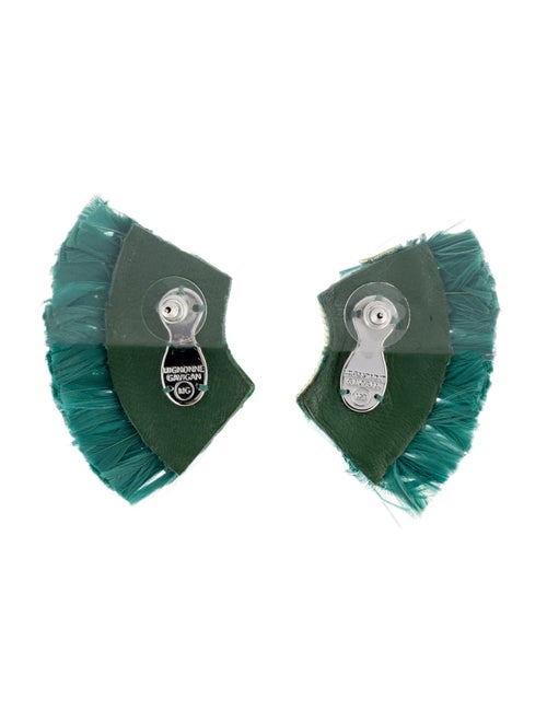 Mignonne Gavigan Feather, Bead & Leather Drop Earrings