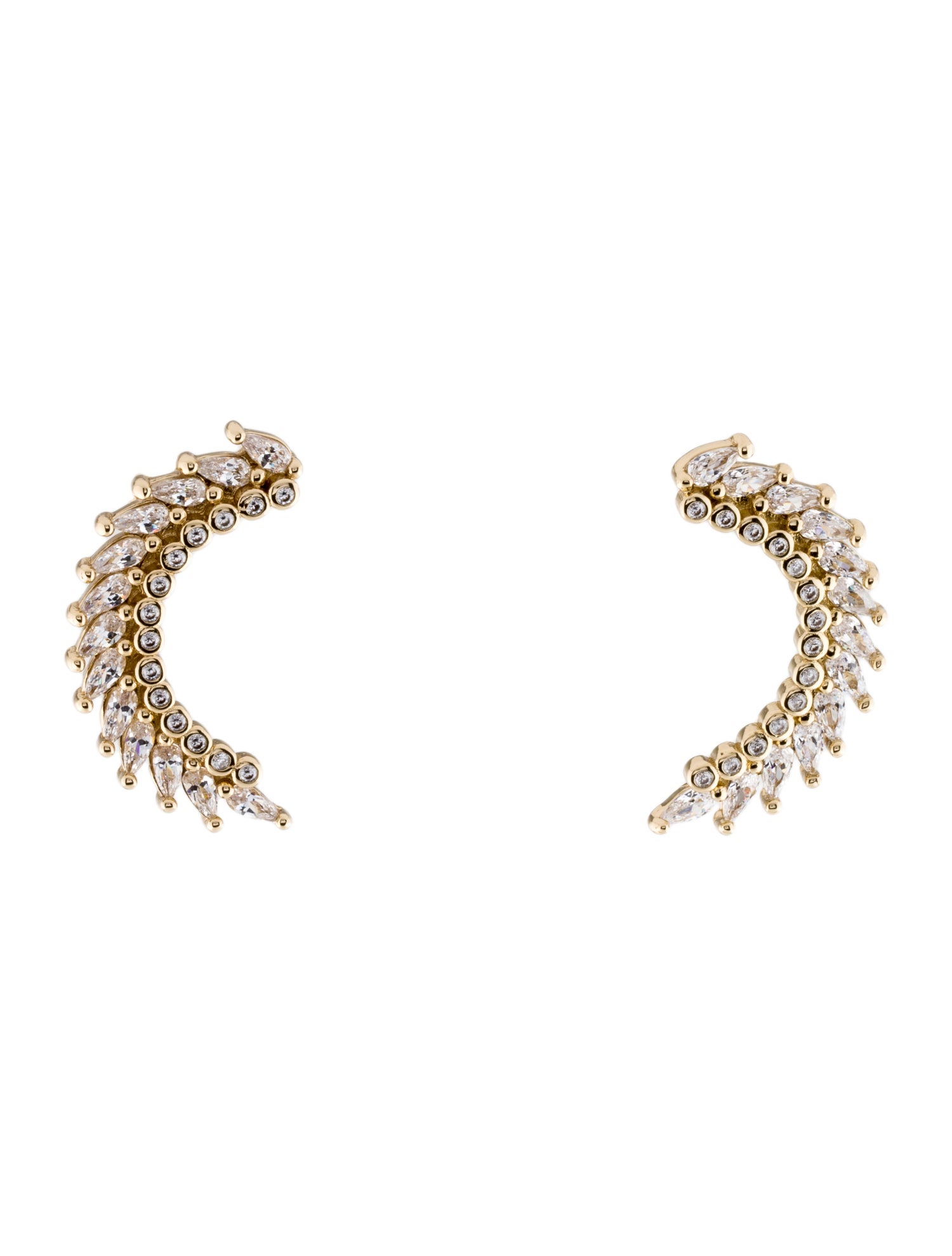 Mignonne Gavigan Crystal Half Crescent Madeline Stud Earrings