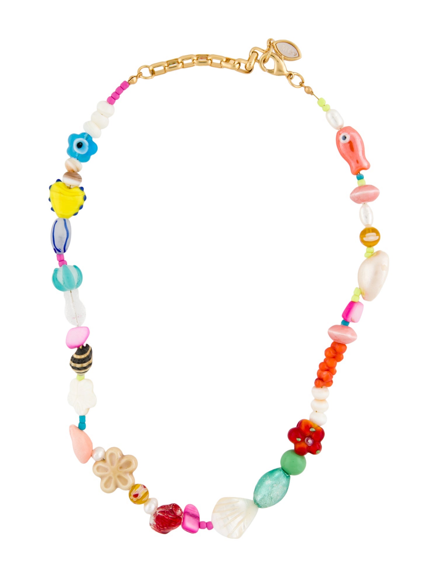 Mignonne Gavigan Pearl, Mother Of Pearl, Shell & Glass Bead Irida Necklace