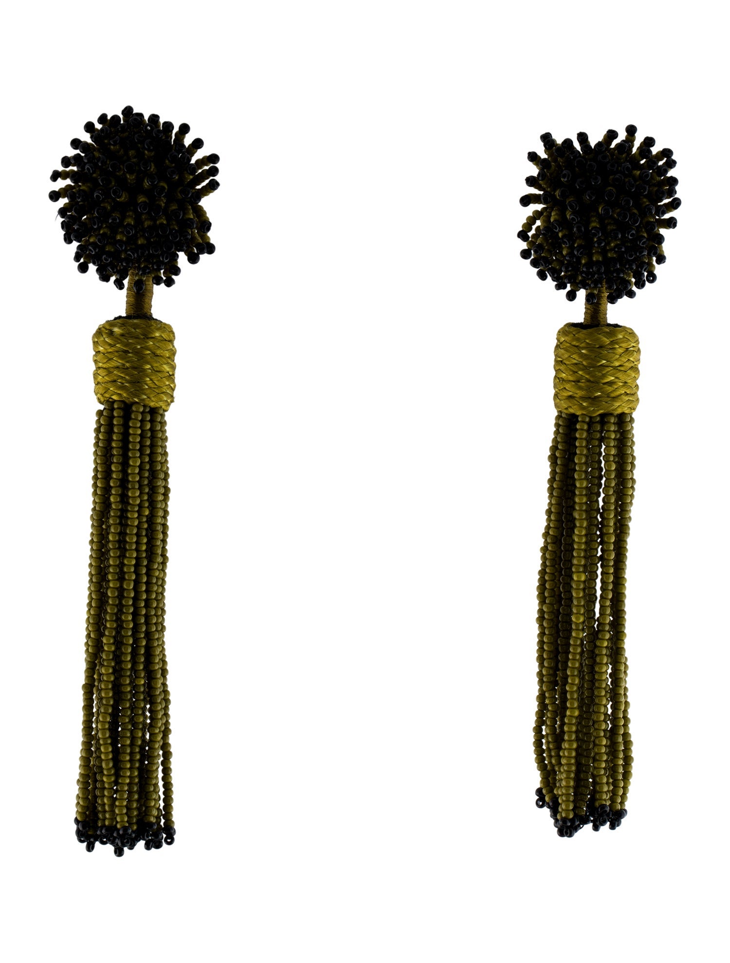 Mignonne Gavigan Beaded Lana Army Tassel Earrings