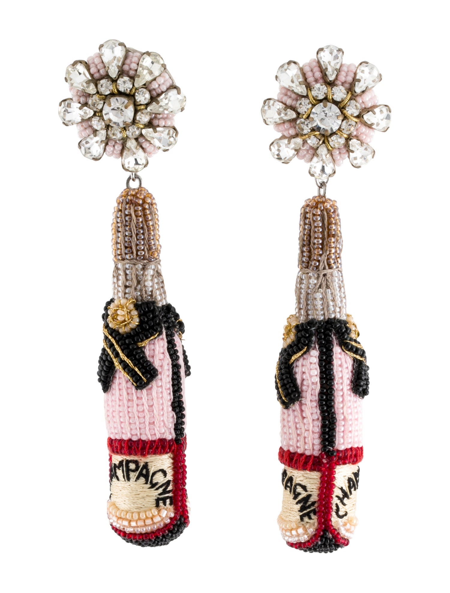 Mignonne Gavigan Bead Rose Champagne Drop Earrings