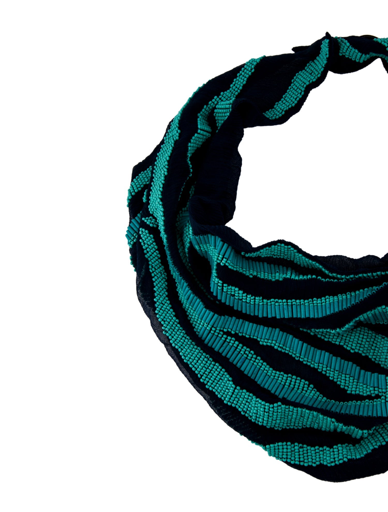 Mignonne Gavigan Fabric & Bead Scarf Collar Necklace