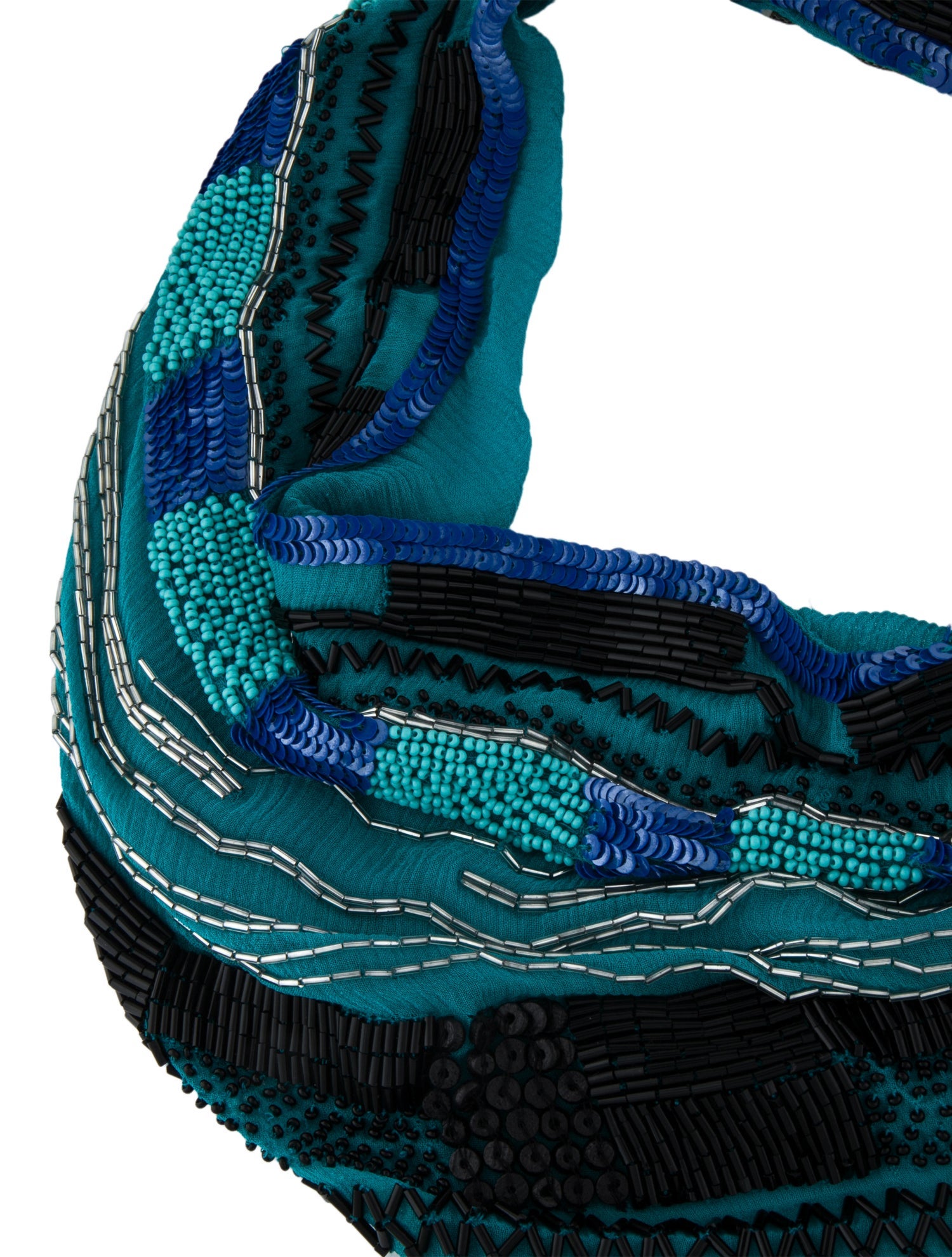 Mignonne Gavigan Fabric & Bead Scarf Collar Necklace