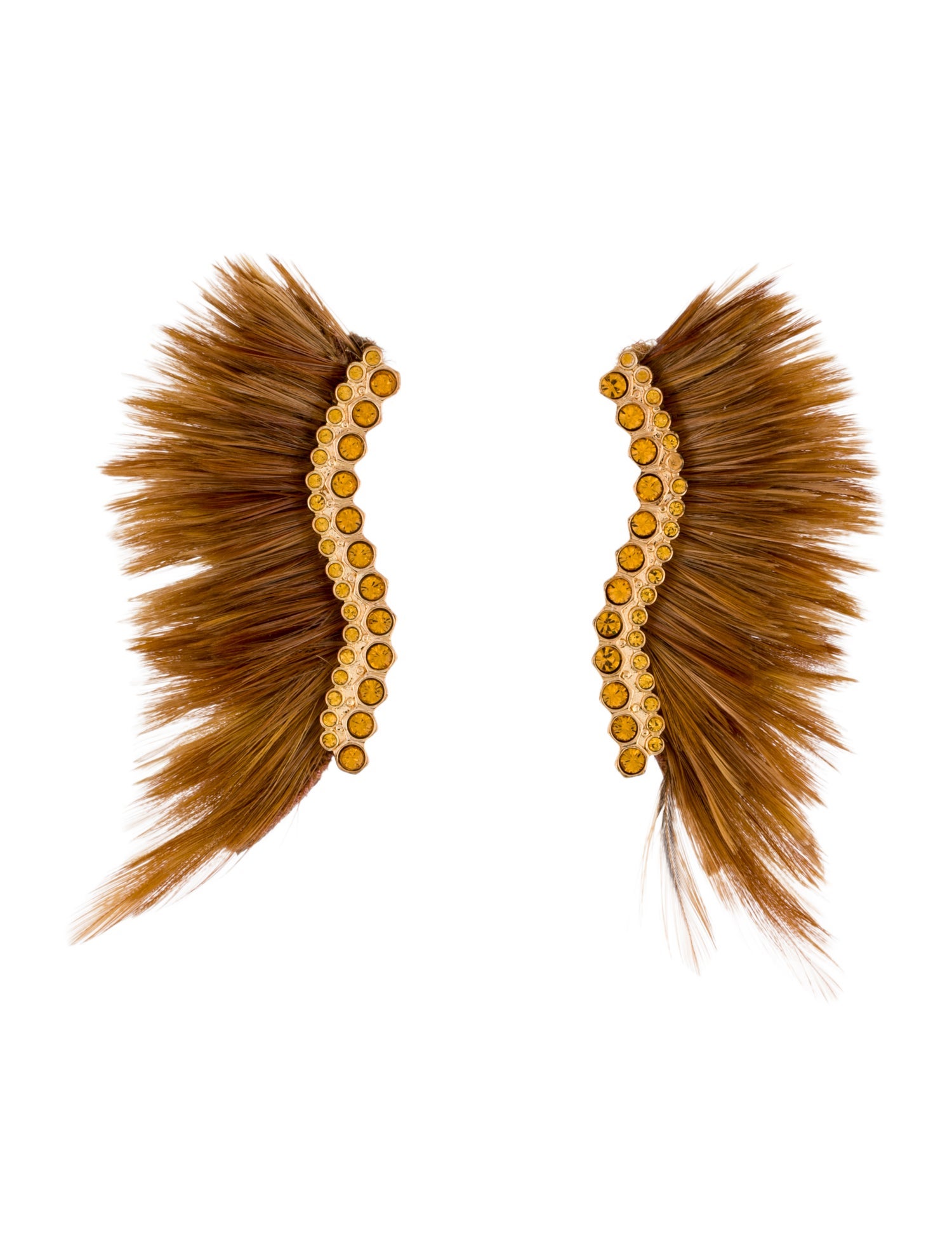 Mignonne Gavigan Crystal & Feather Drop Earrings
