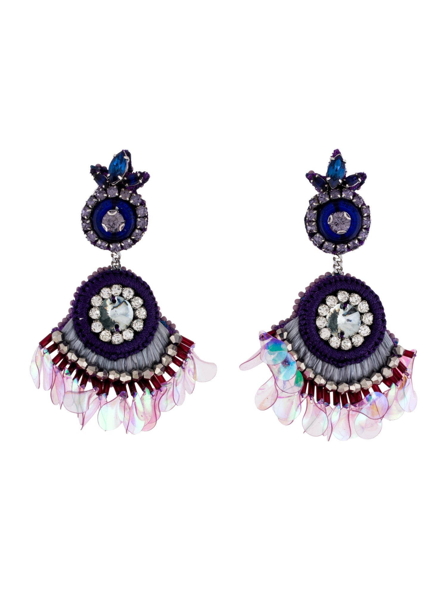 Mignonne Gavigan Crystal, Fabric, Plastic, Resin & Bead Drop Earrings