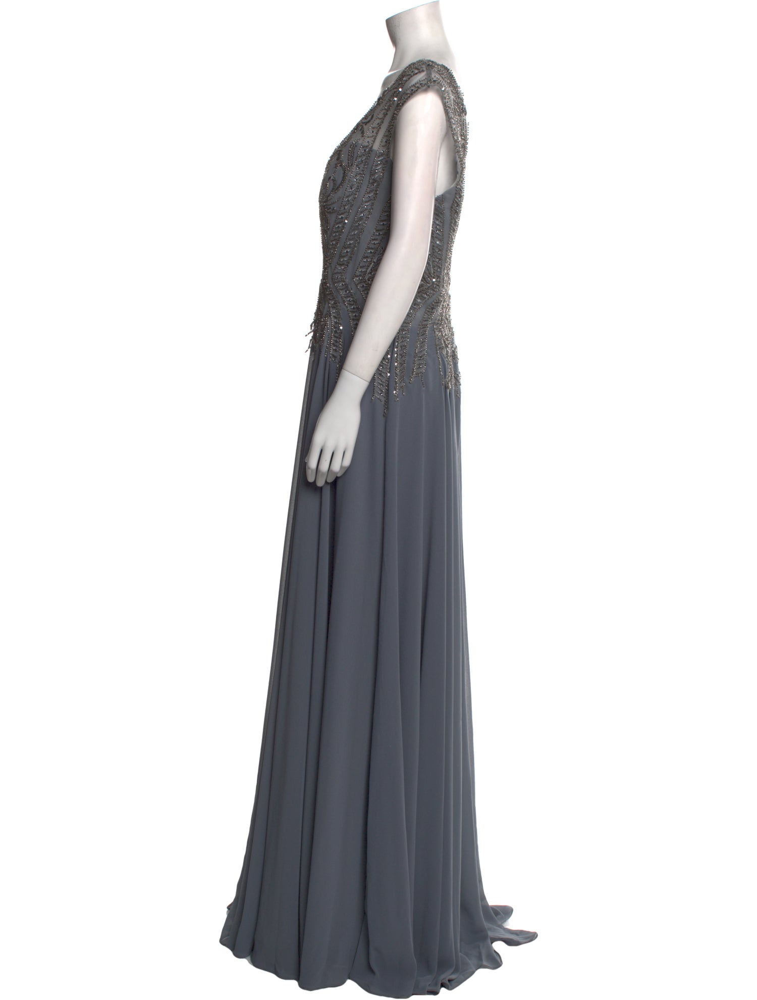 MGNY V-Neck Long Dress