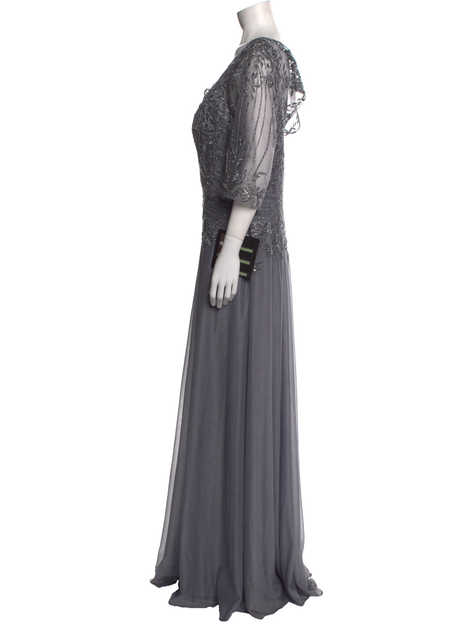 MGNY V-Neck Long Dress