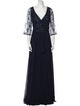 MGNY V-Neck Long Dress