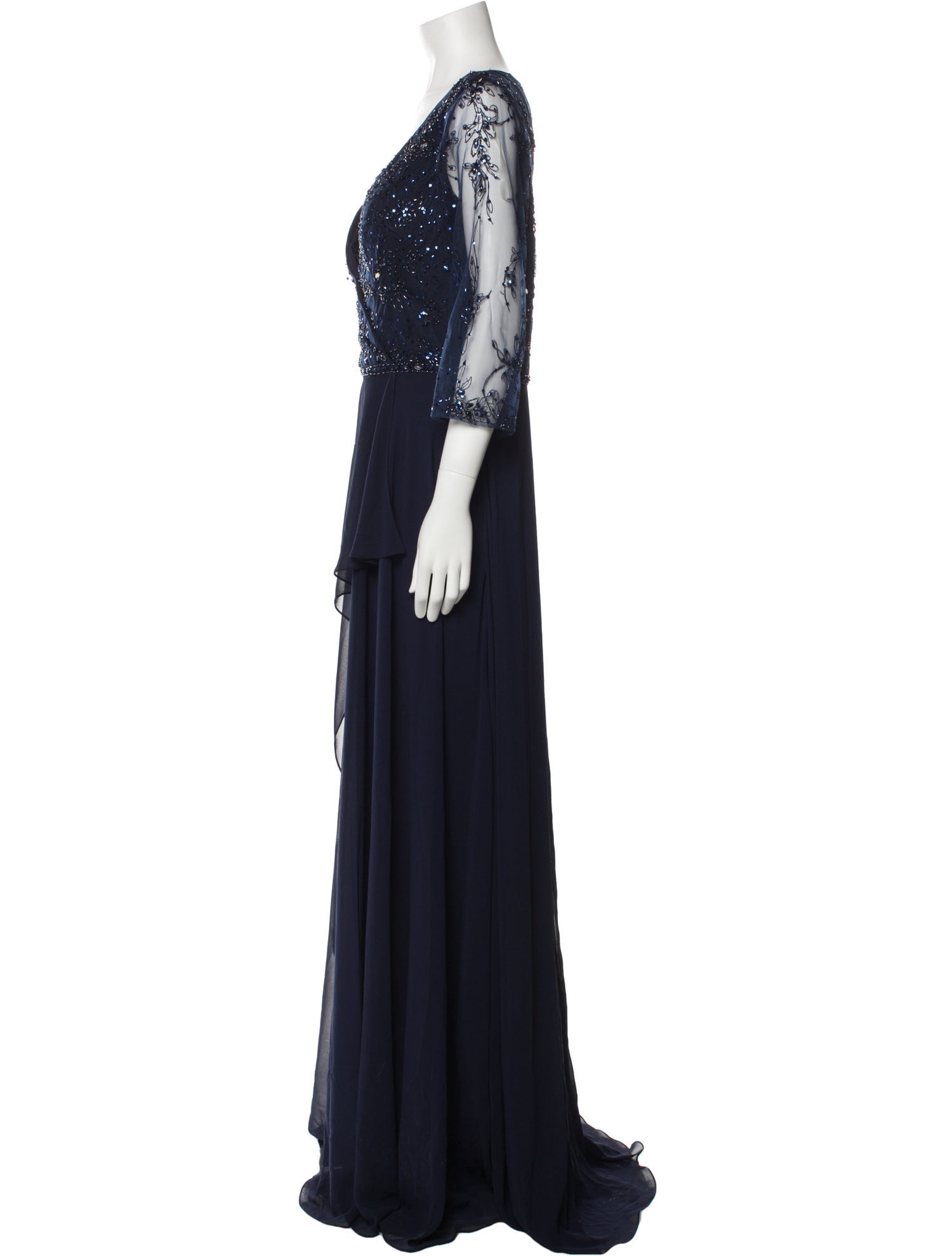 MGNY V-Neck Long Dress