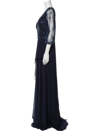 MGNY V-Neck Long Dress